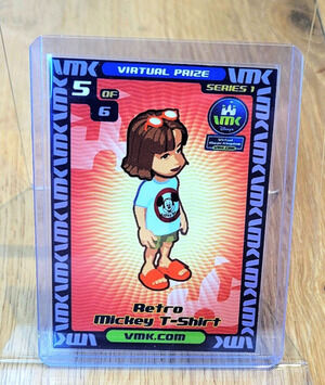 Rare Virtual Magic Kingdom VMK Retro Mickey T-Shirt Card